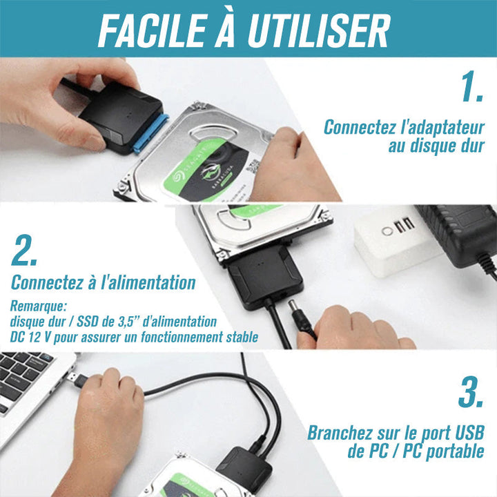 USB 3.0 til SATA III harddiskadapter | Norvo