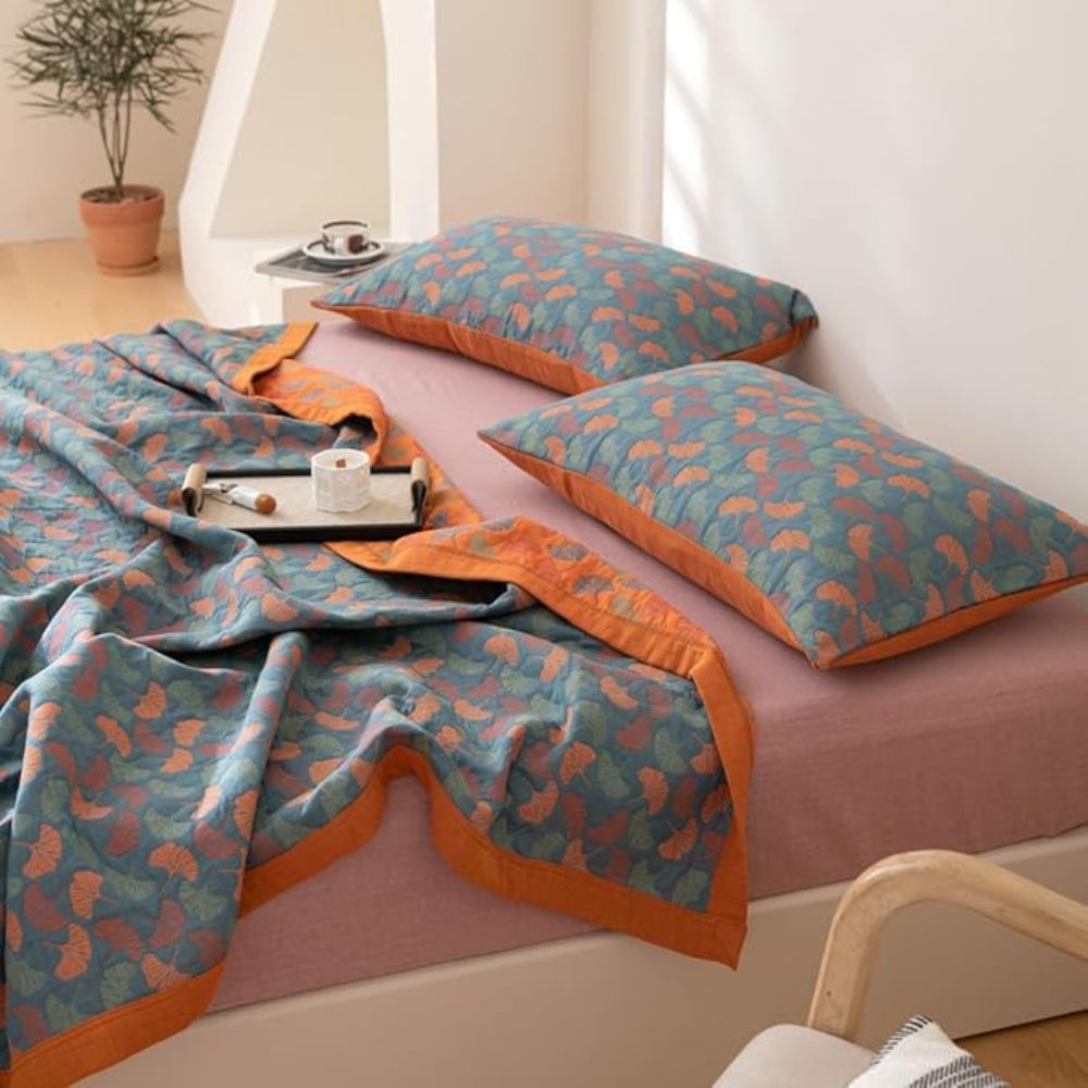 Norvo | Ginkgo Leaf Print Reversibel Teppe