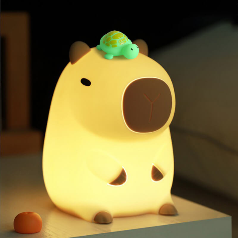 Garduru2024 Capybara Silikon Nattbordlampe | Myk og Barnevennlig | Perfekt Gave til Barn og Jenter