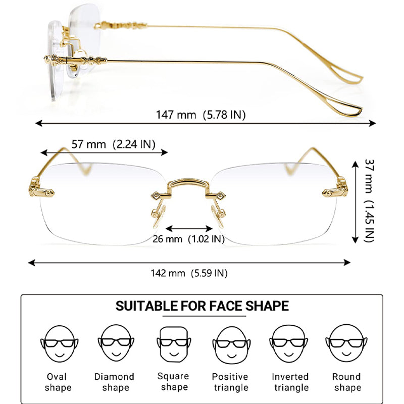 Norvo | Herre- og damebriller uten ramme med anti-blålys for presbyopi