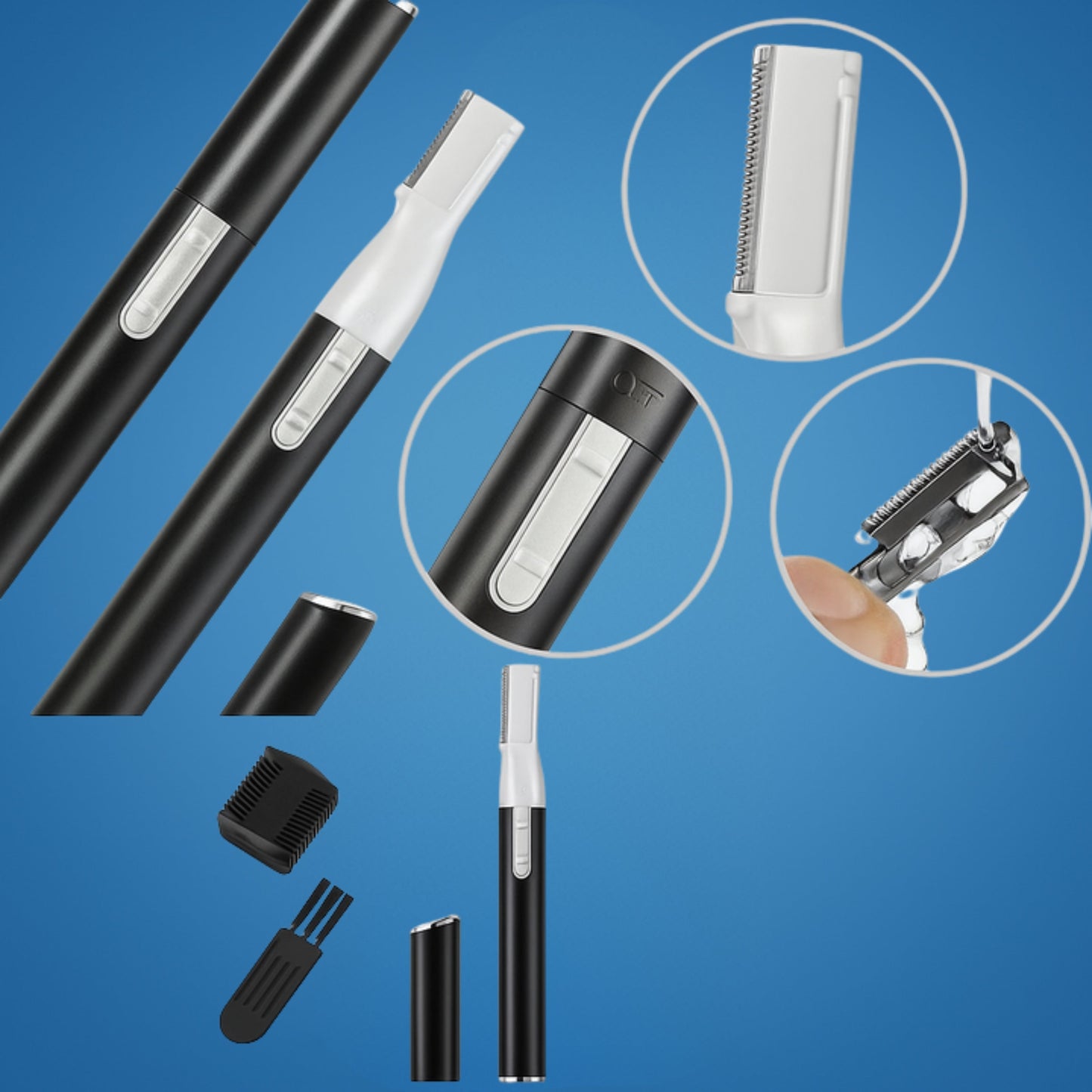 Painless Precision – Rustfritt Stål Mini Ansikts Barbermaskin – For Følsom Hud & På-farten Pleie Norvo