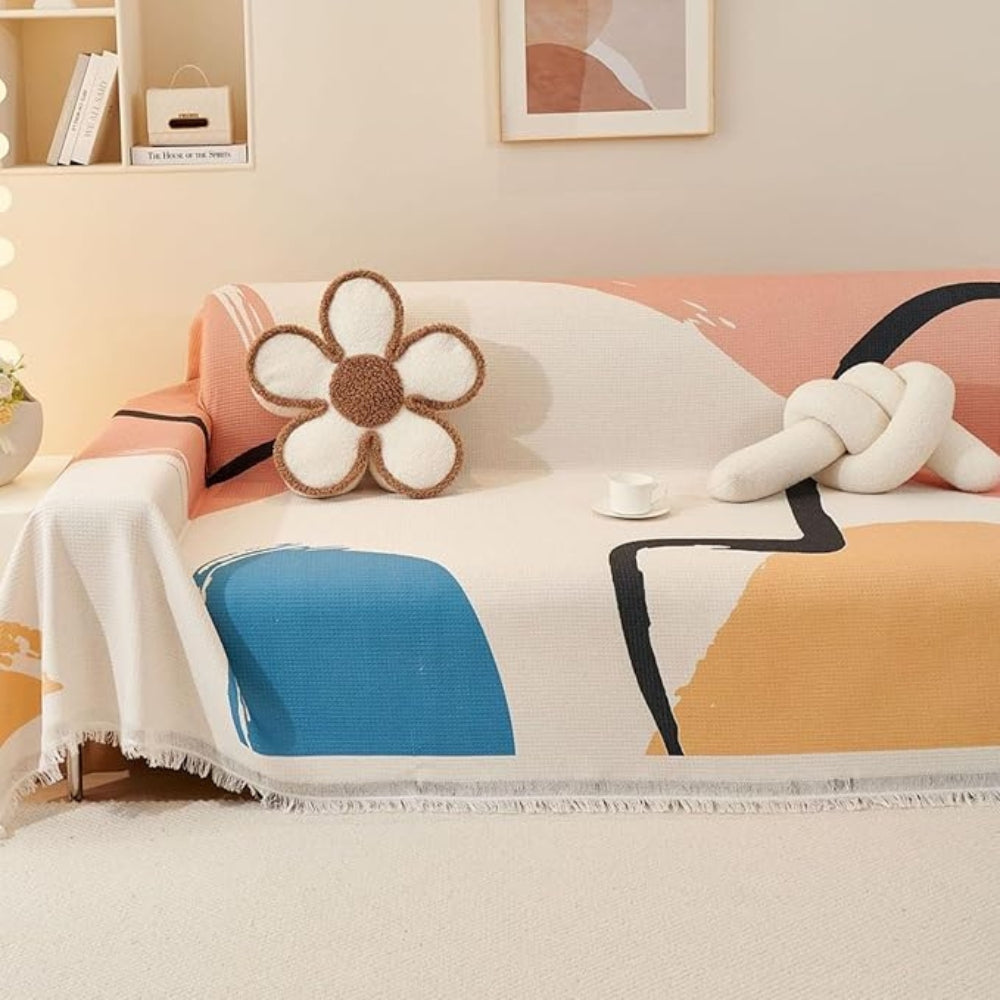 Norvo | Lumiere Abstract Tasseled Sofa Cover