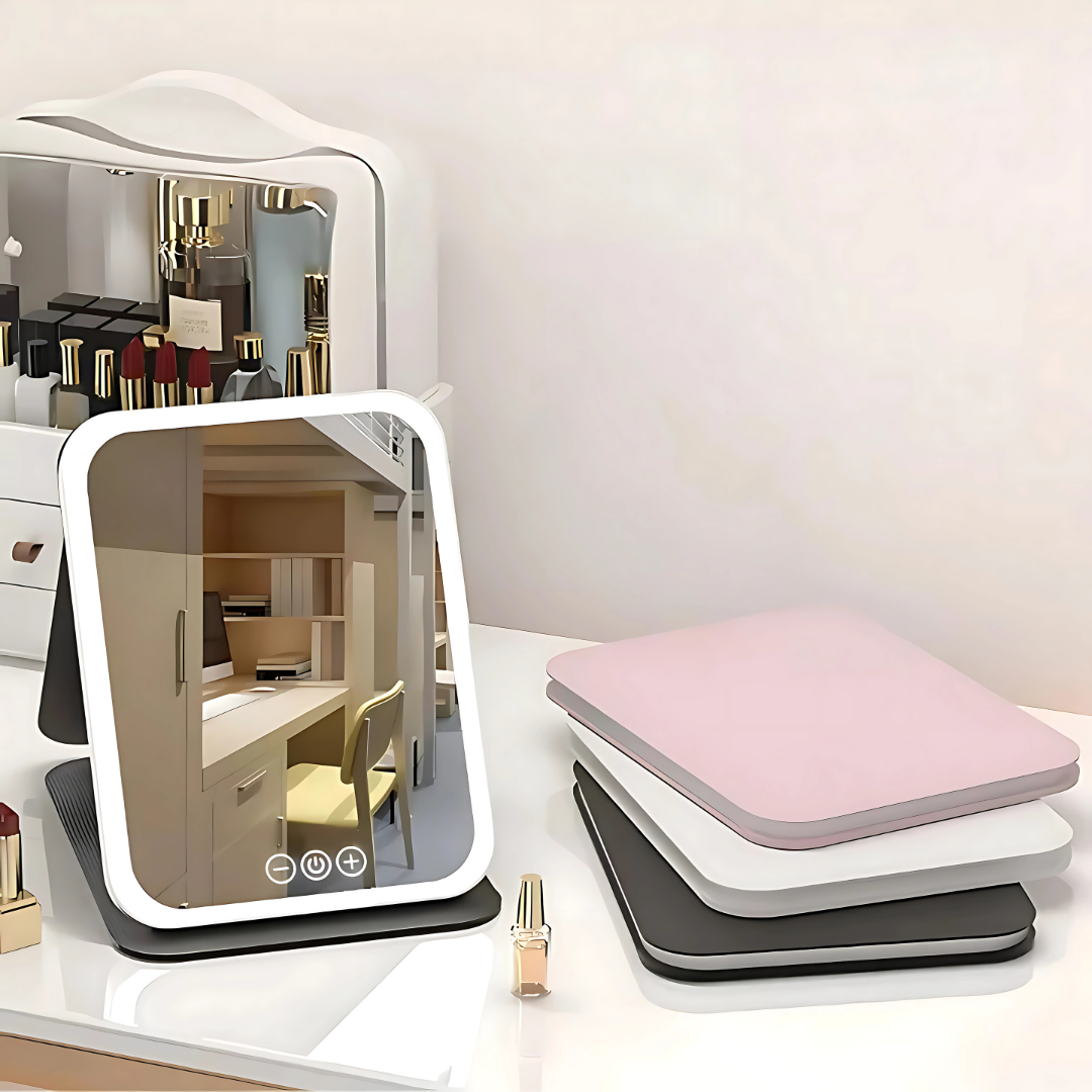 Justerbar 3-farge belysning – Oppladbar bærbar design – Perfekt for reisende og skjønnhetsfans Norvo