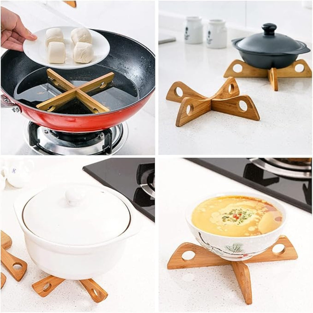 Norvo | Bambus Blomsterpotte Stativ & Dampe Rist