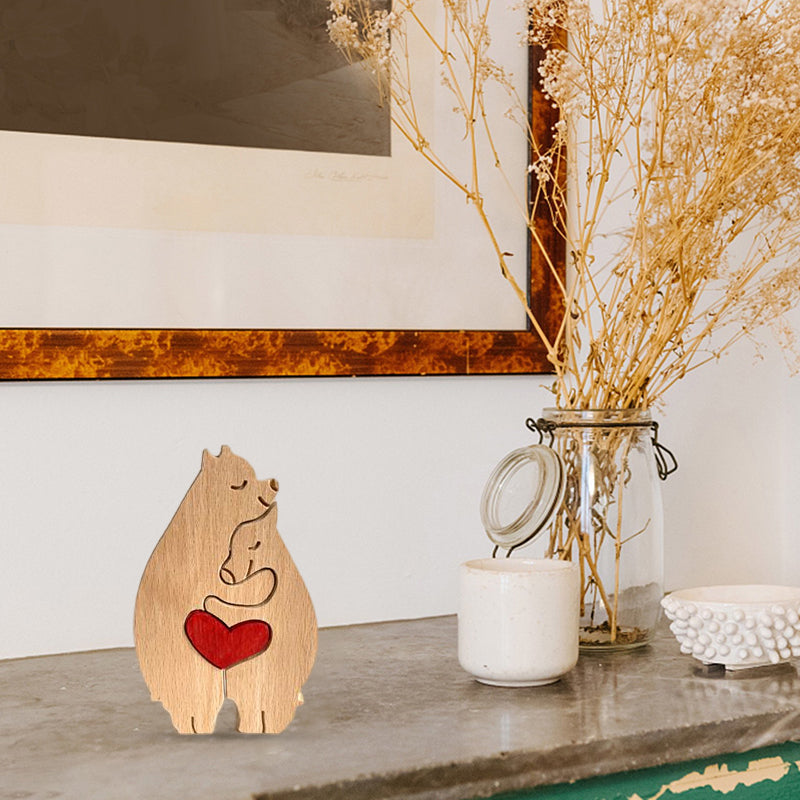 Norvo | Søtt dyrefamilie ornament, tre puslespill figur - 🎁Kjærlighetsgave