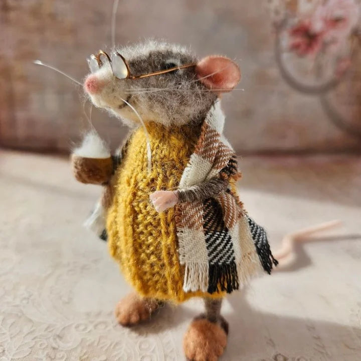 Norvo | Håndlaget Filtemus Dekorasjon | Bærekraftig og Koselig | 7,6 cm