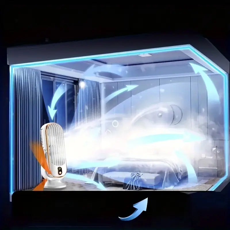 Norvo | Bærbar Mini Luftkondisjoner med USB Lading – 5 Hastigheter & 720° Rotasjon