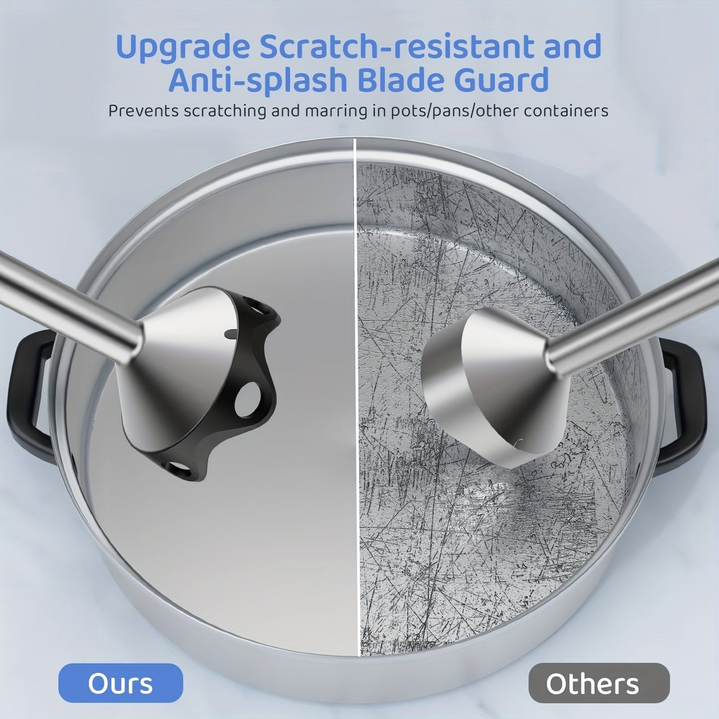 Norvo | 1000W Stavmikser – Håndholdt, Kraftig, Ripesikker, Variabel Hastighet og Turbo-modus, Støysvak, Inkludert Målebeger, Kutter, Visp, Melkeskummer