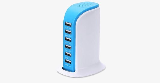 Norvo | Bærbar USB-ladestasjon – Lader 6 enheter samtidig!