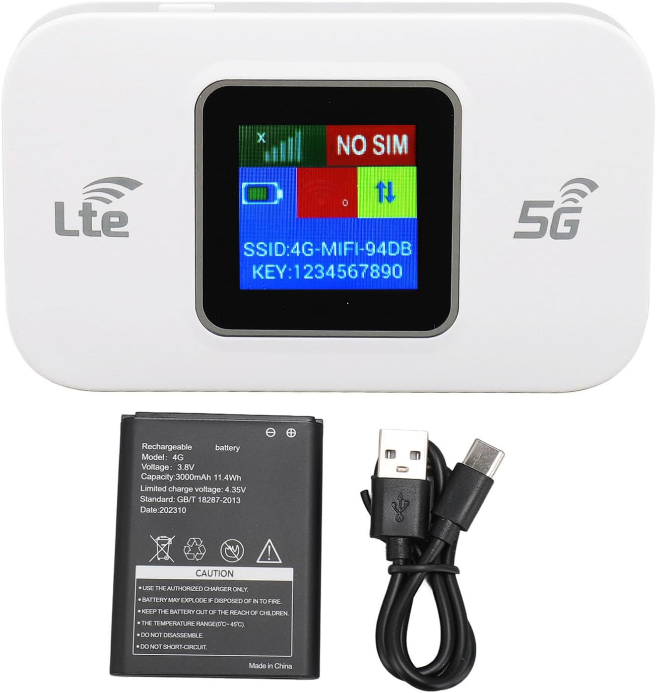 Norvo | 4G LTE USB WiFi Hotspot Modem med 300Mbps hastighet og 3000mAh batteri – Netvora