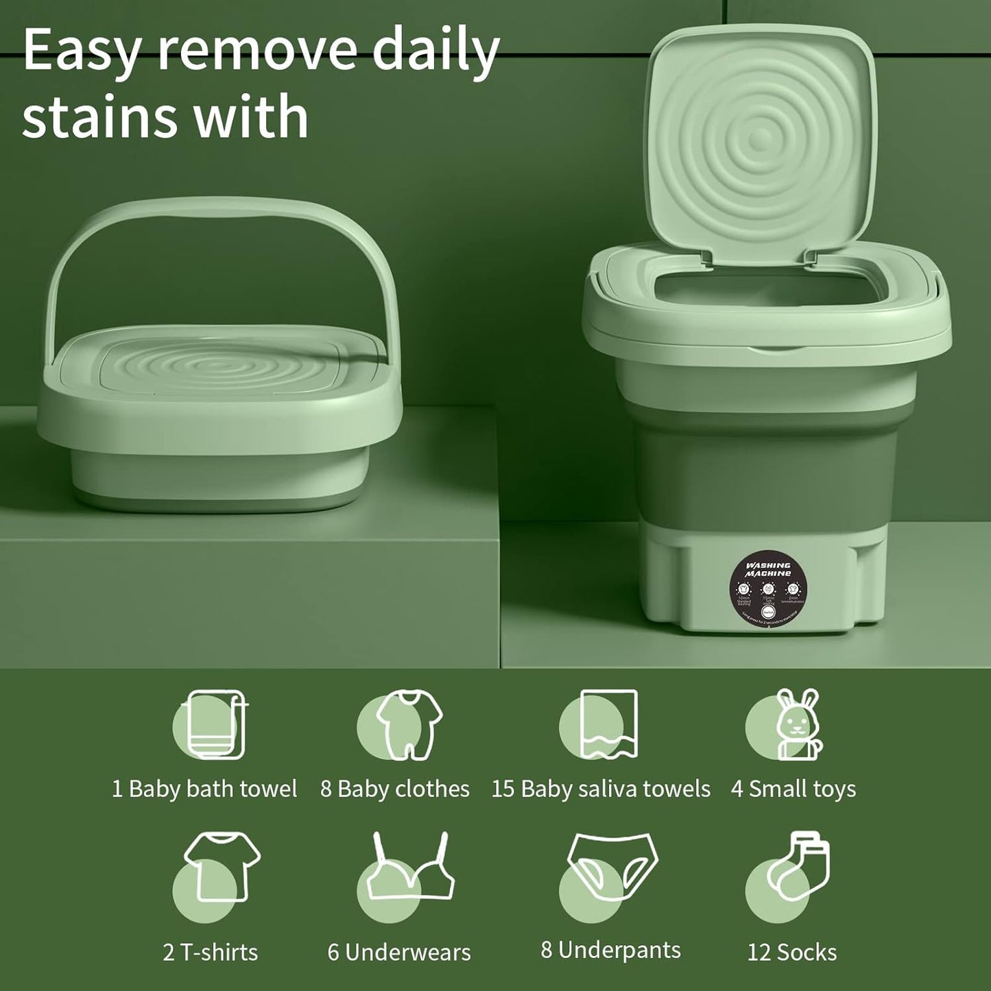 Norvo | Bærbar Vaskemaskin for Reiser og Små Rom