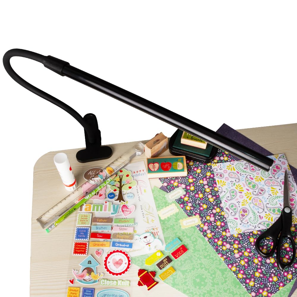 Norvo | Ottlite Clip-On Led Lampe - Justerbart Clearsun Lys For Skriver, Piano, Og Bord, Svart