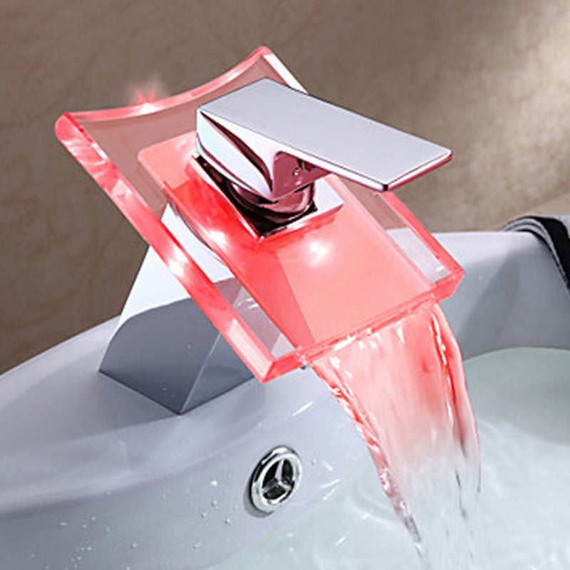 Norvo | 1-Lever Vanity Blandet Krane 1-Hull Kobber Vask Krane med LED-Belysning