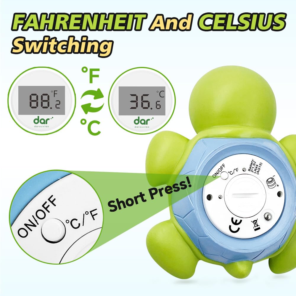 Norvo | AquaSafe Baby Badetermometer – Digital Skjerm med 3 Farger og Temperatur Advarsel