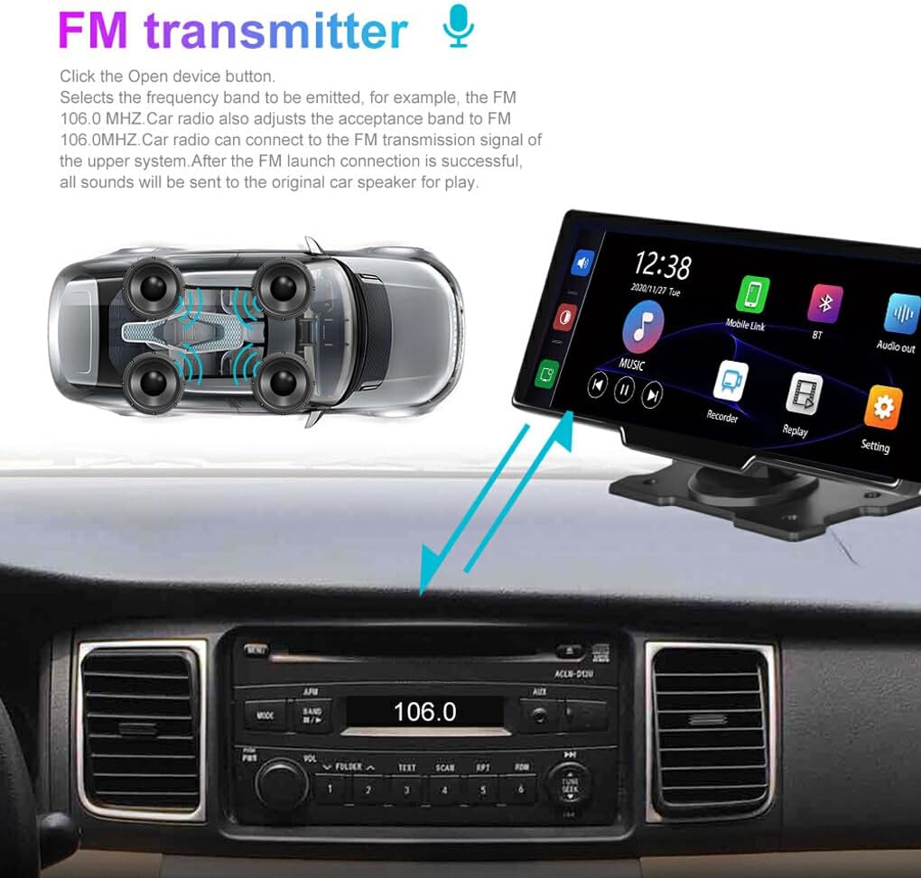 Norvo | CarVision Pro – Smart Bilskjerm med Apple CarPlay, Android Auto & Dashkamera