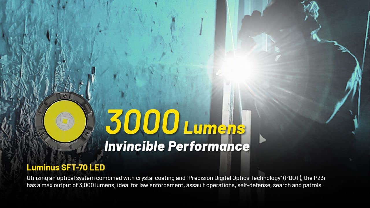 Norvo | Nitecore P23I Lommelykt - 3000 Lumen, 512 Yards, Nl2150Hpi Batteri, Nøkkel