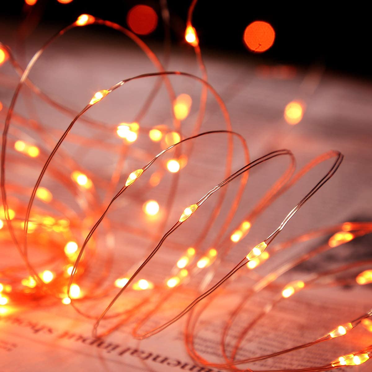 Norvo | Qitong 4 Pakke 144Ft Oransje Solrlige Julelys, 400 Led Vanntette Blinker Fe-lamper