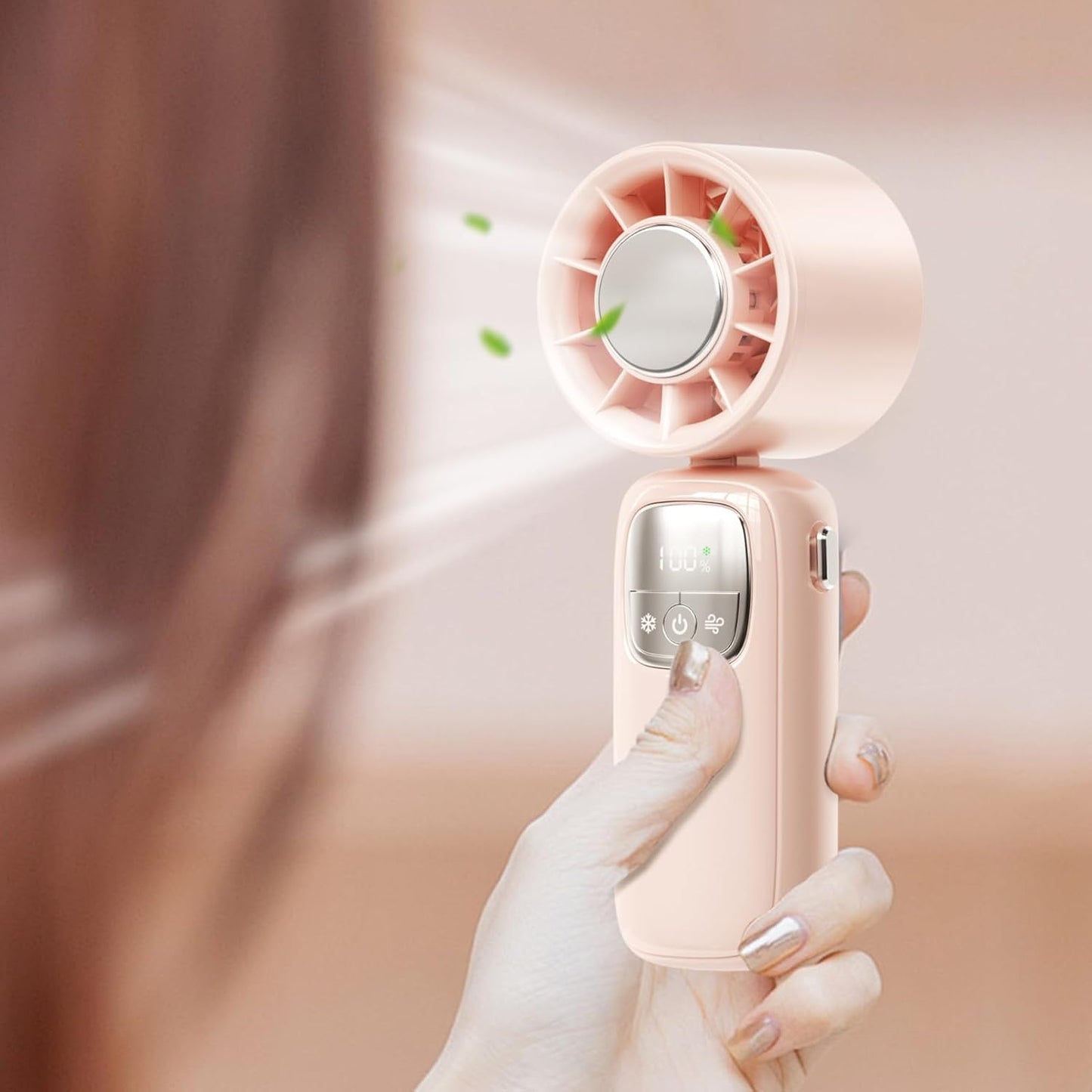 Frendorf | Bærbar sammenleggbar håndholdt vifte med LED-display 100 hastigheter