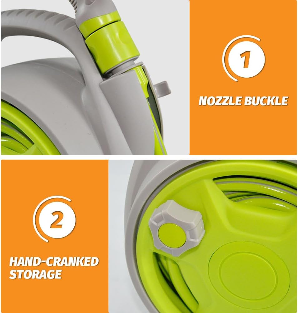 Frendorf | Kompakt Hageslangeoppruller Sett med 15m Slange – Corvina