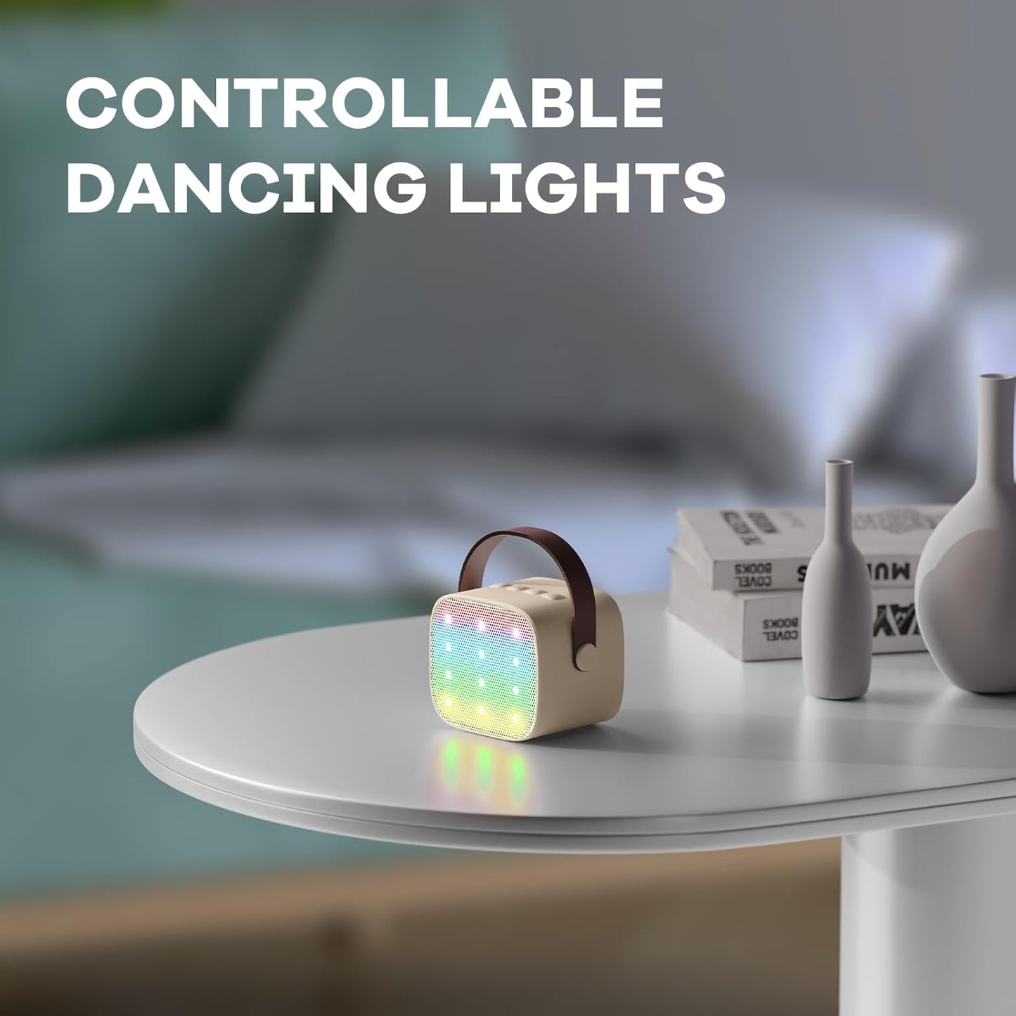 Norvo | Bærbar Mini Karaoke-maskin med Bluetooth-høyttaler og 2 trådløse mikrofoner – Veylo