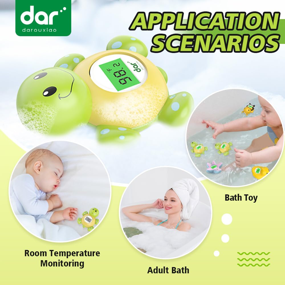 Norvo | AquaSafe Baby Badetermometer – Digital Skjerm med 3 Farger og Temperatur Advarsel