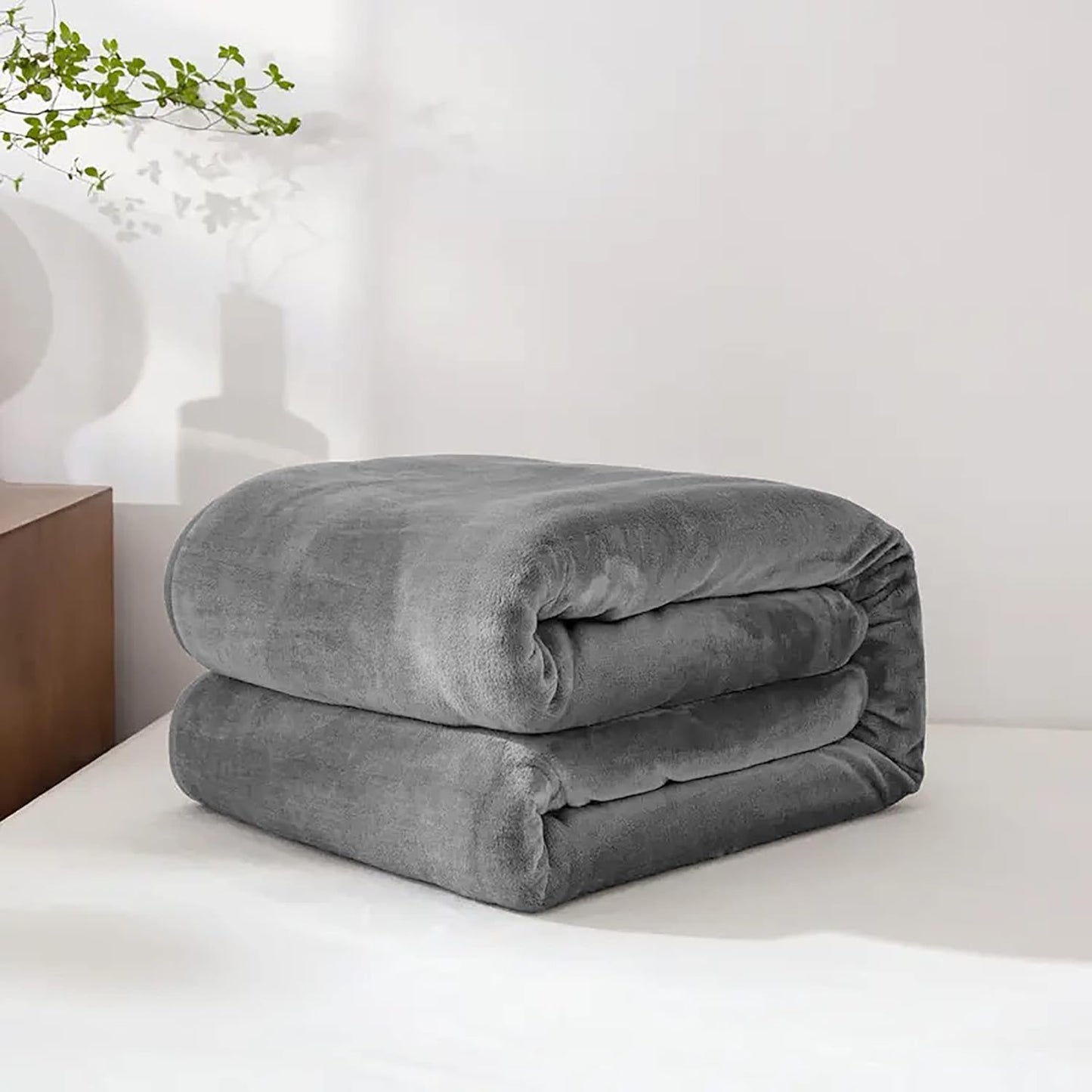 Fleece Stor Sofa Kaste Lettvekt Fuskepels Teppesett