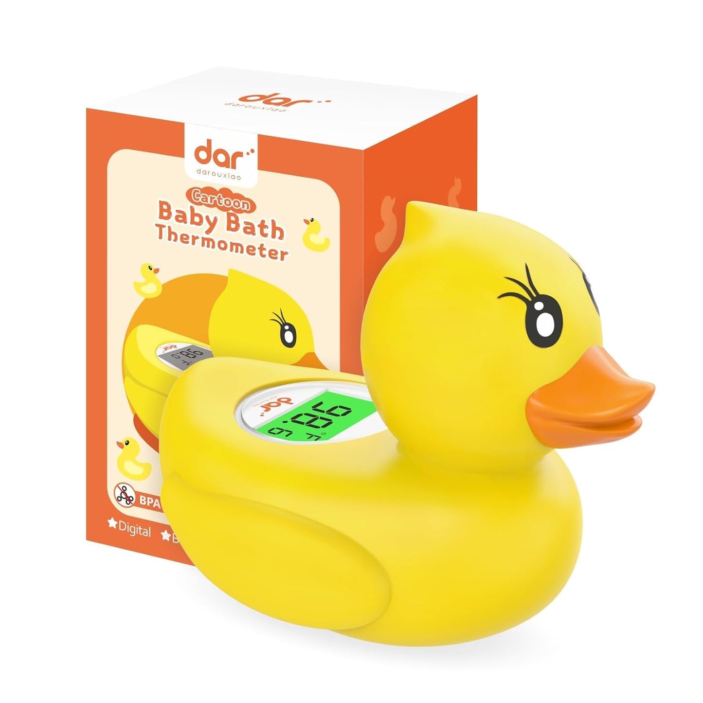 Norvo | AquaSafe Baby Badetermometer – Digital Skjerm med 3 Farger og Temperatur Advarsel