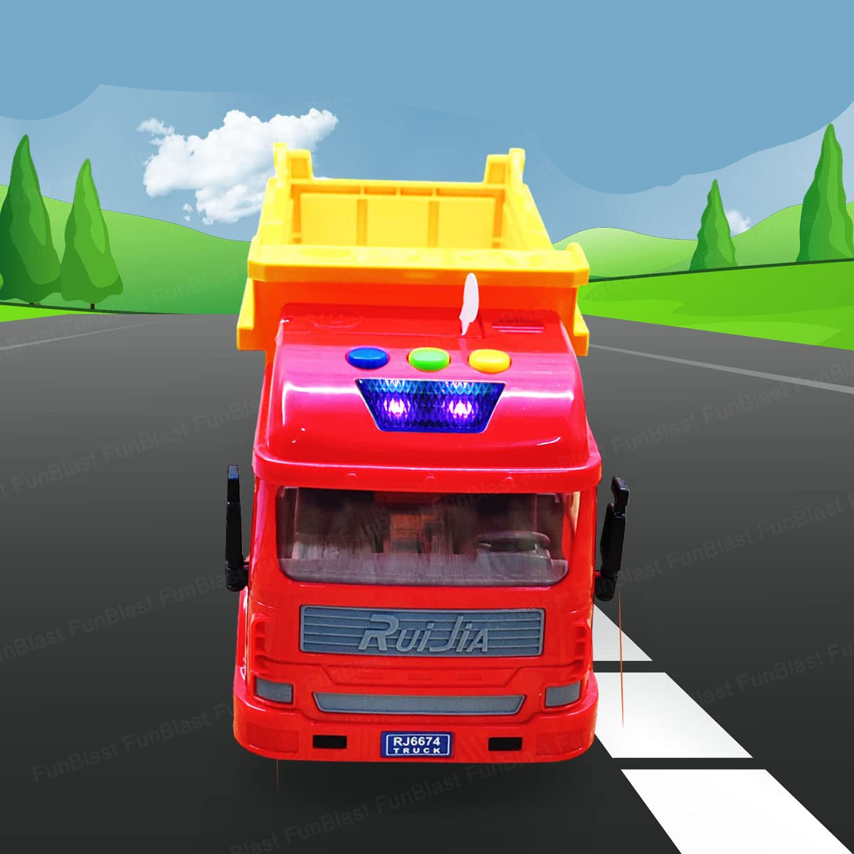 Norvo | KrachtTruck | Robust lek moro - Friksjonsdreven tippelastebil med lys og lyd for barn