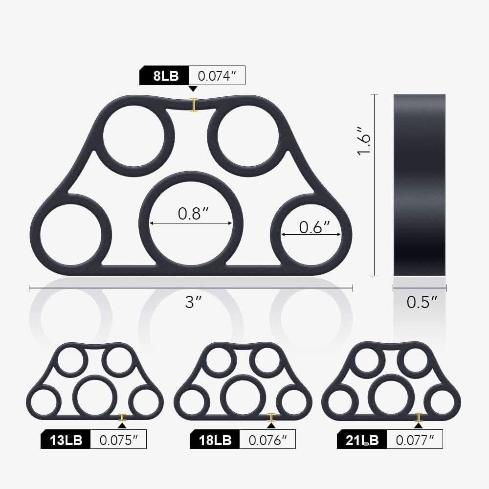 Norvo | sett med 4 håndtrenere for målrettet finger- og underarmsstyrke