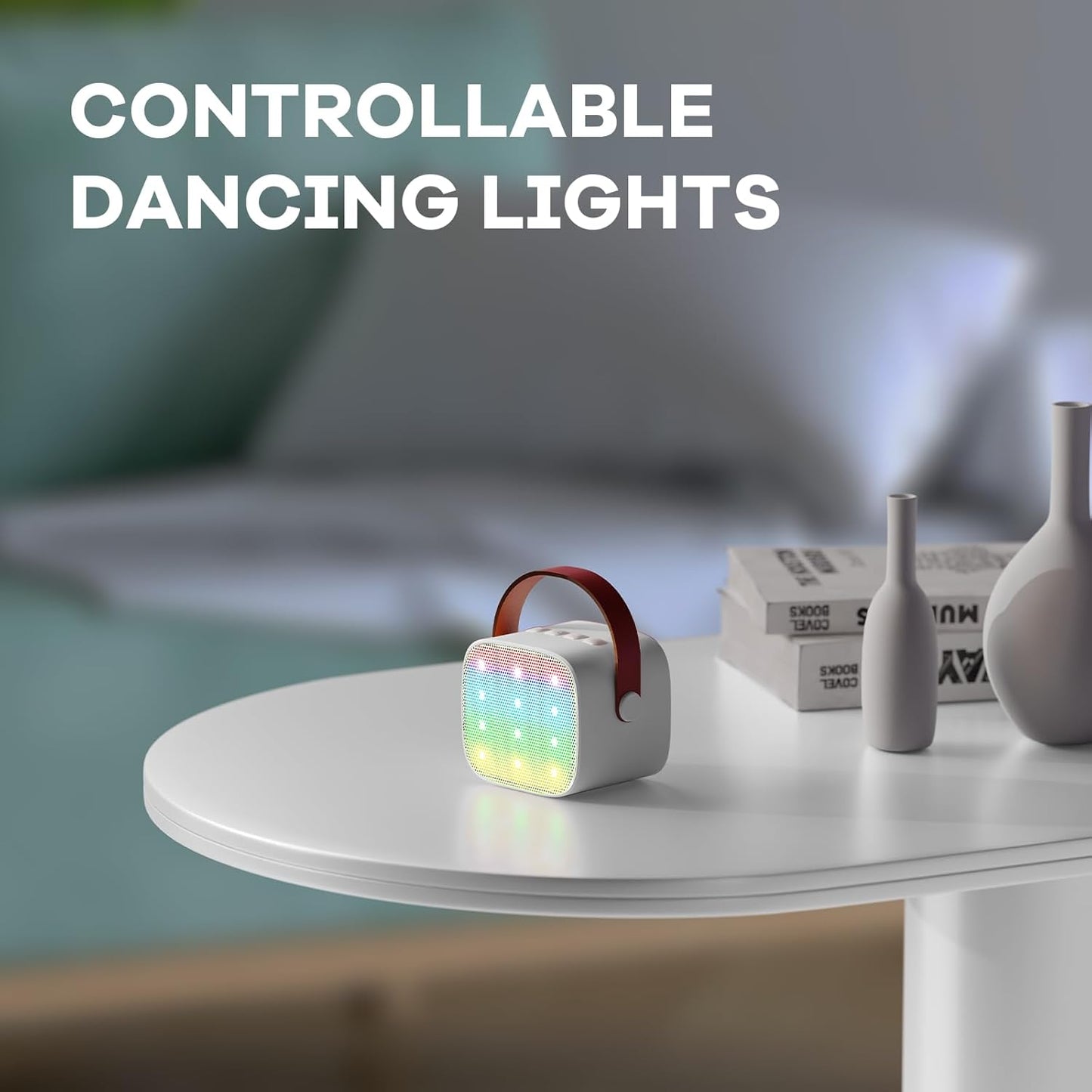 Norvo | Bærbar Mini Karaoke-maskin med Bluetooth-høyttaler og 2 trådløse mikrofoner – Veylo