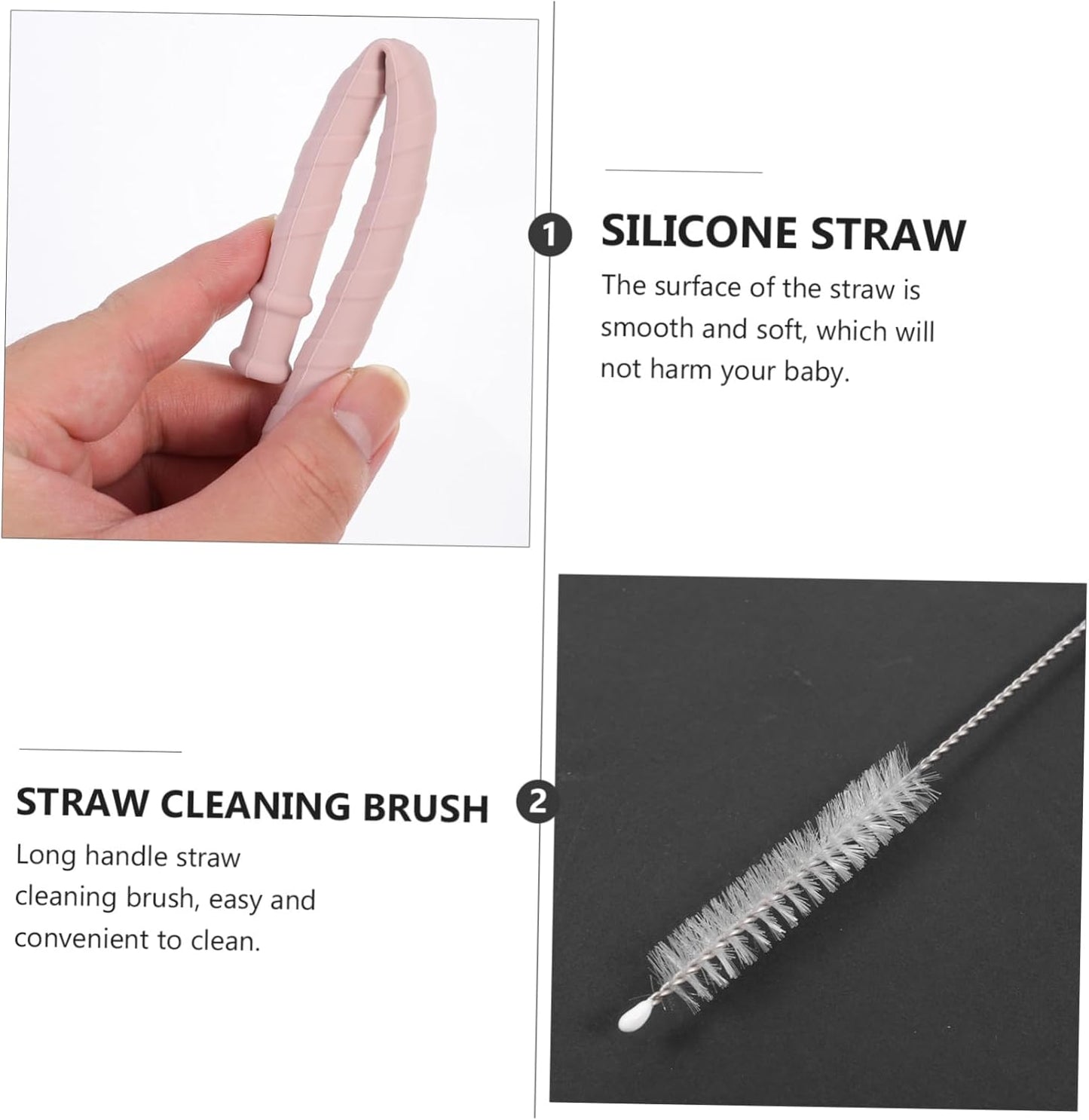 Norvo | Silikon Drikke Læring Kopp for Babyer – Lekkasjesikker Kopp med Håndtak og Sugrør