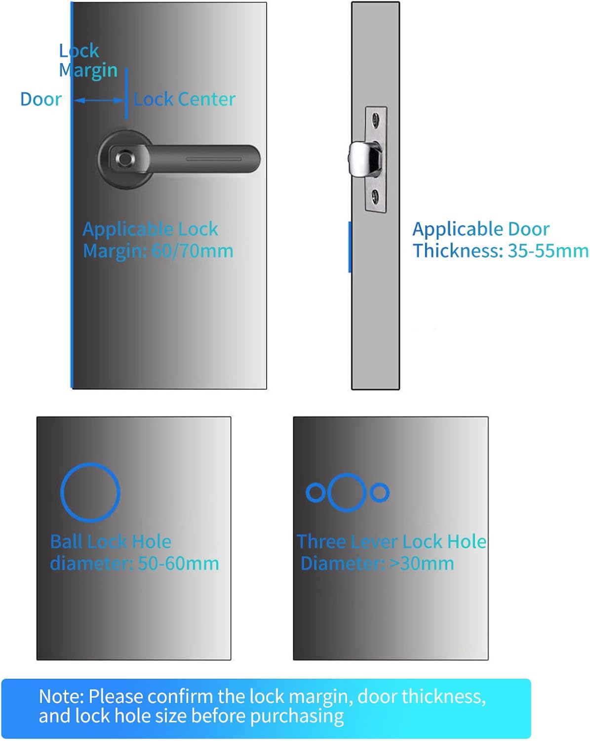 Frendorf | Smart Fingeravtrykksdørhåndtaklås med nøkkeltilgang og 30 brukerkapasitet – Nivora