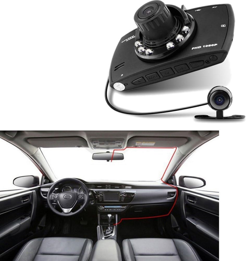 Norvo | Dual Linse Bil Dash Cam G30 2.7" LCD Full HD 1080P med G-Sensor