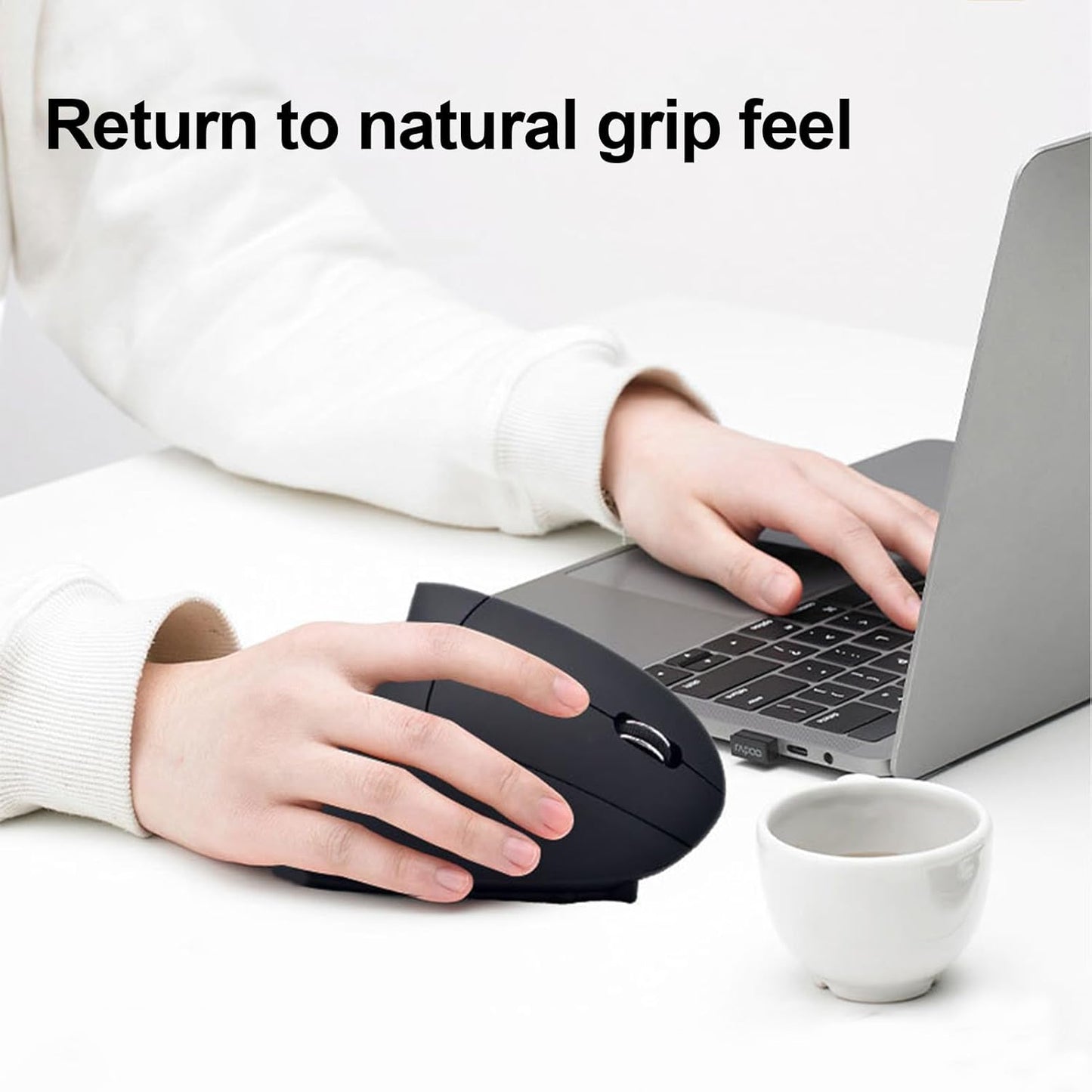 Norvo | Oppladbar Ergonomisk Vertikal Trådløs Mus – Elvion