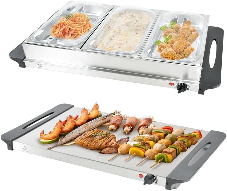 Norvo | Elektrisk Buffet Matvarmer med 3 × 2,5L Fat & Temperaturkontroll – Valtero