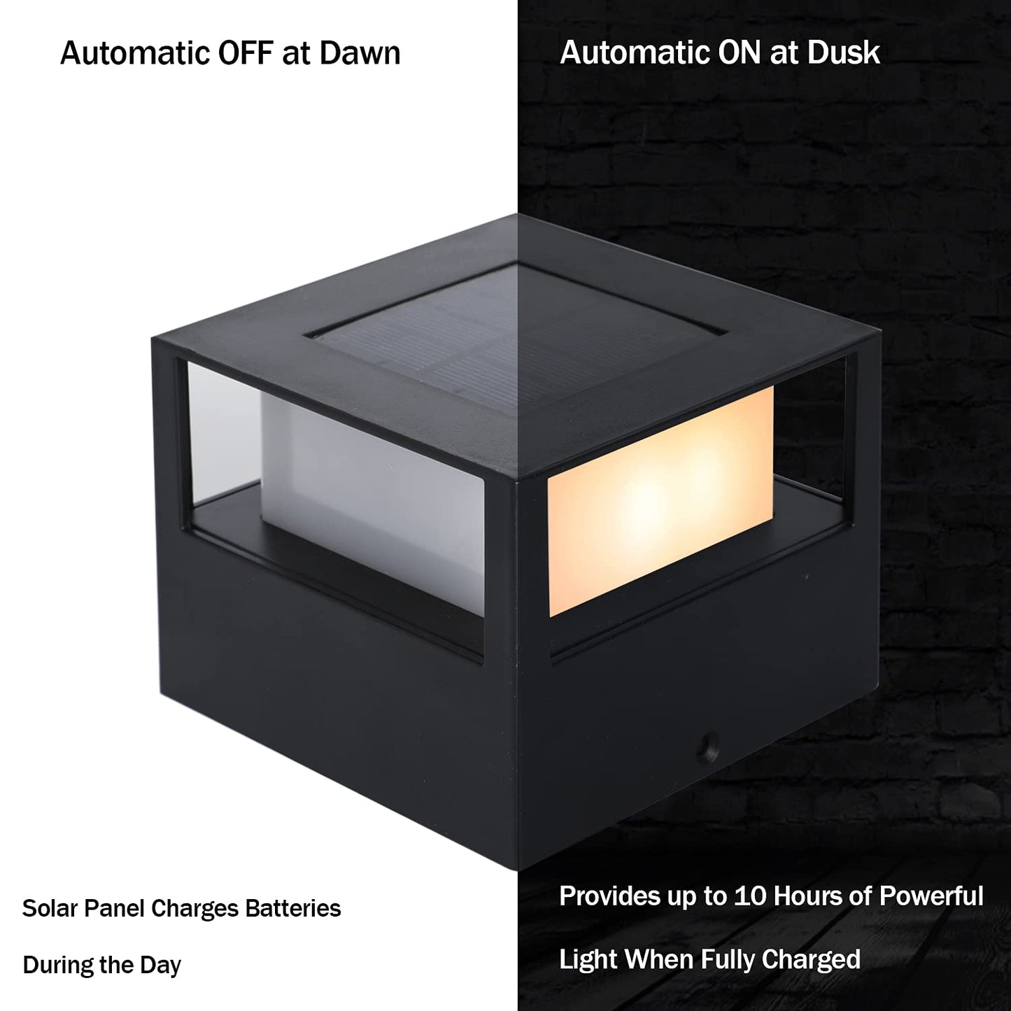 Norvo | Viewsun Solcelle Postlys 4 Pakke - Vanntette Led Hekkslys For 4X4, 5X5, 6X