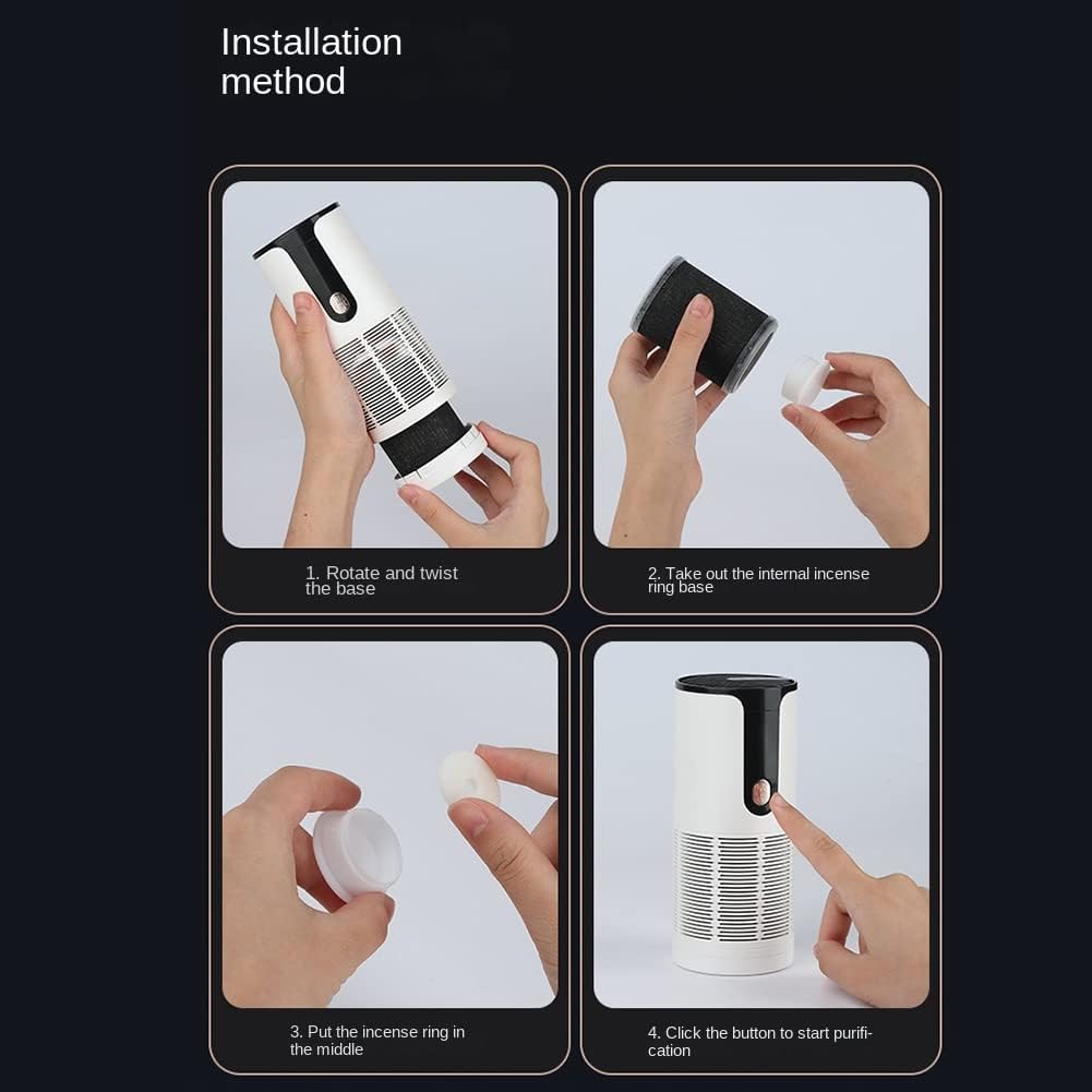 Norvo | Bærbar Renser Rensesystem – USB Oppladbar Luftfrisker med Aktivert Kull & Aromaterapi