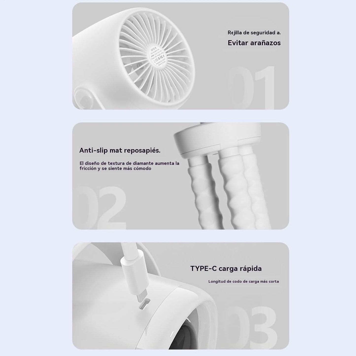 Norvo | Oppladbar klipsvifte for barnevogn med nattlys 100 hastigheter