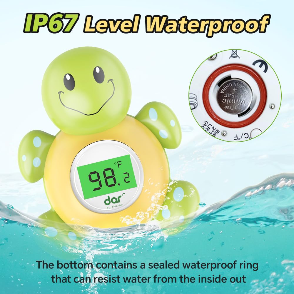 Norvo | AquaSafe Baby Badetermometer – Digital Skjerm med 3 Farger og Temperatur Advarsel
