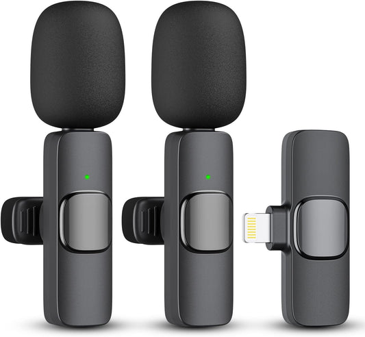 Norvo | 2-Pack trådløs mikrofon for iPhone iPad