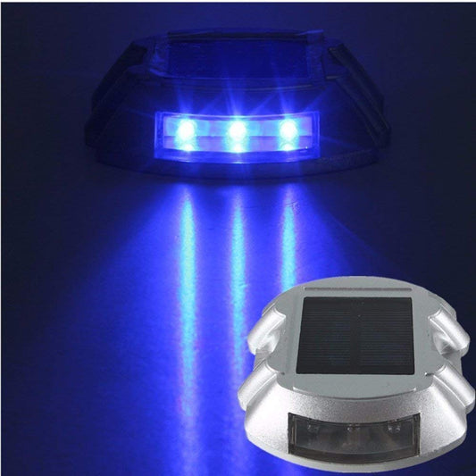 Norvo | Sunwind Blue Solcelle LED Lys - 4 Pakke Solcelle Terrasse Lys Blå Markeringslys Utendørs For Hage, Innkjørsel, Gangvei, Patio
