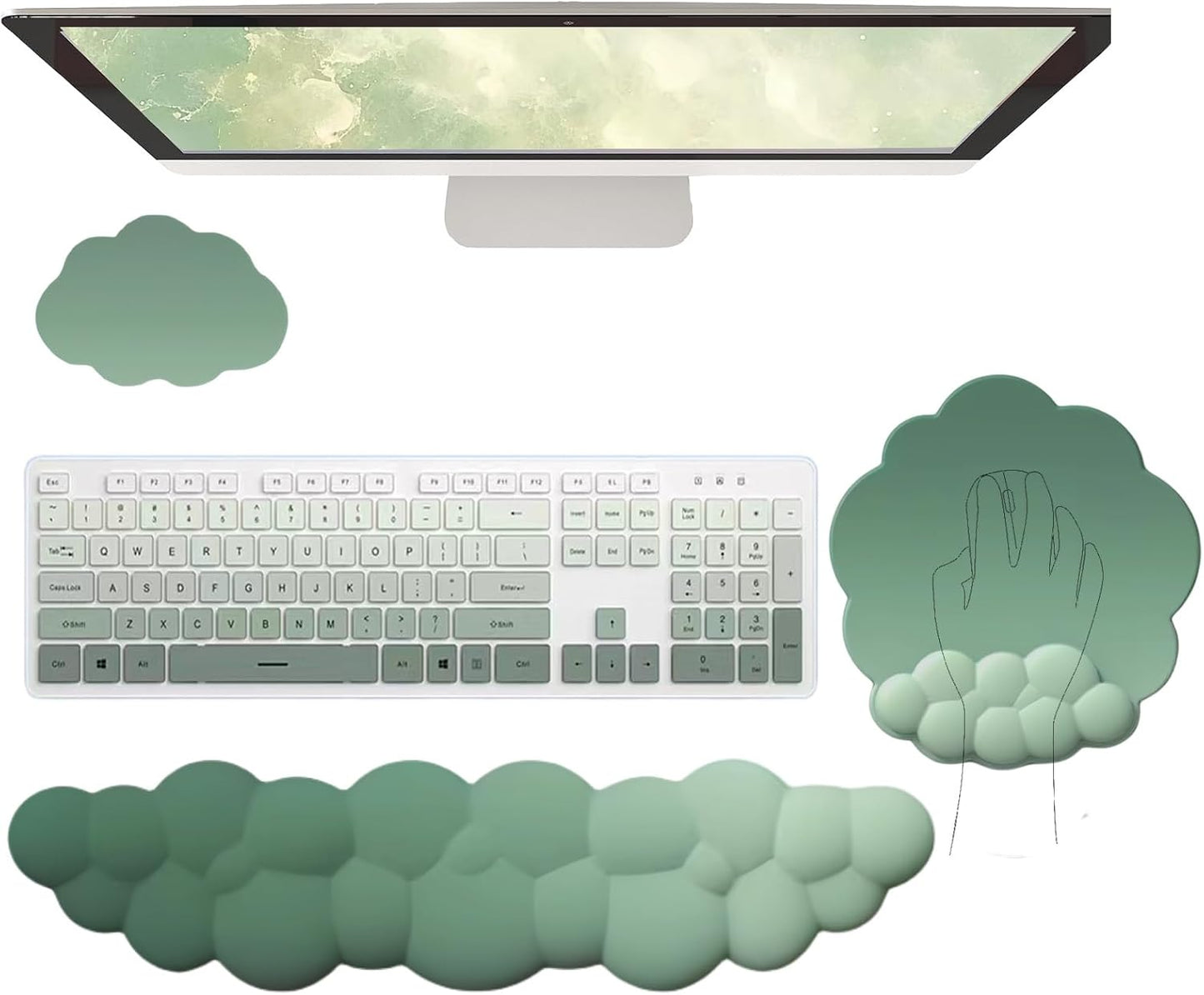 Frendorf | Skyformet Ergonomisk Håndleddstøtte Sett med Musematte & Underlag – Zeyora