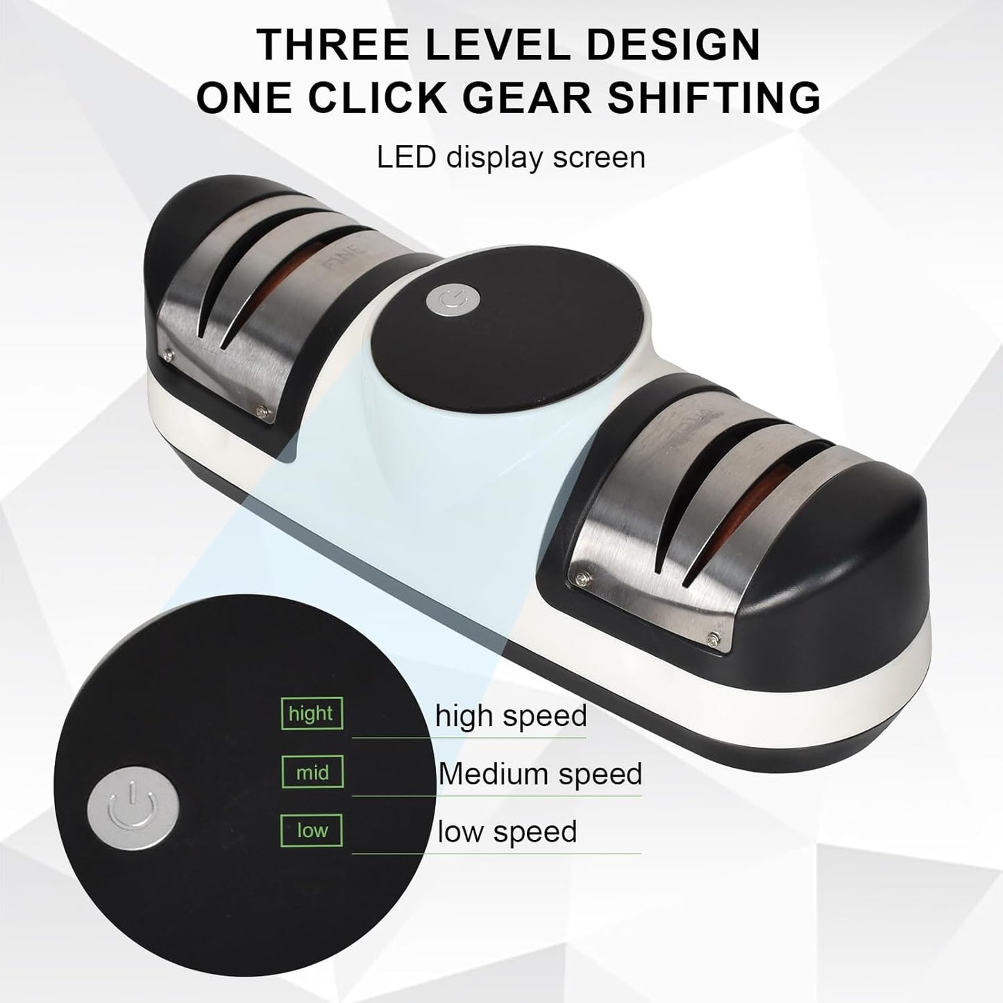 Frendorf | Elektrisk knivsliper med 3 hastigheter og LED-display – EdgeMaster