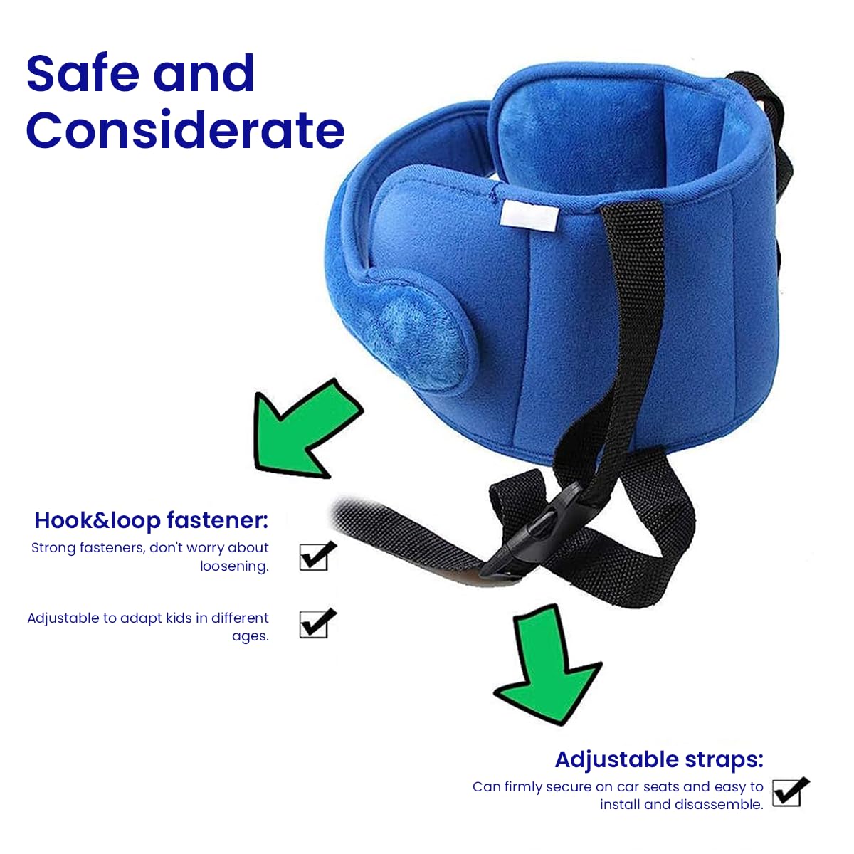 Norvo | Komfortabelt Barnas Hodeputer for Bil – Myk og Justerbar Reisepute