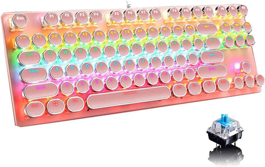 Norvo | 87-Tast Mekanisk Gaming Tastatur RGB Bakgrunnsbelyst Blå Bryter