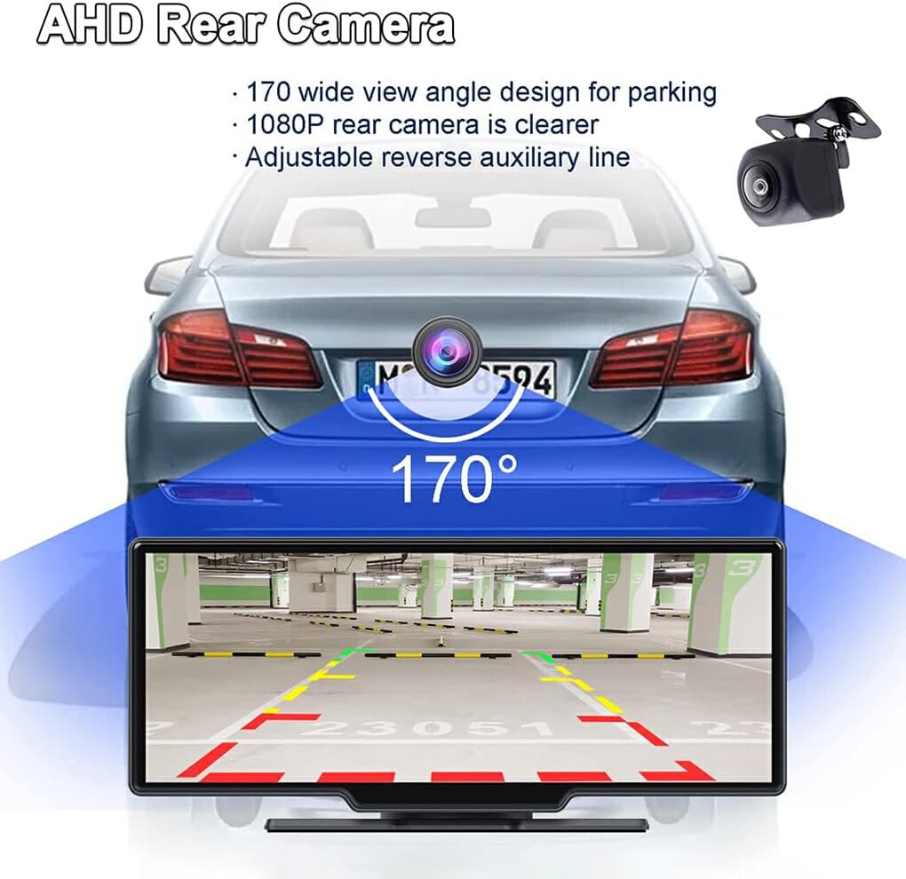 Norvo | CarVision Pro – Smart Bilskjerm med Apple CarPlay, Android Auto & Dashkamera