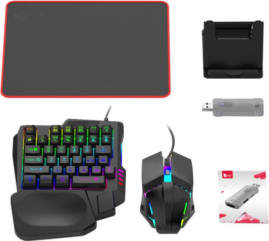 Norvo | RGB Gaming Tastatur og Mus Combo – Ergonomisk Kontroller Adapter Sett – Zyvorn