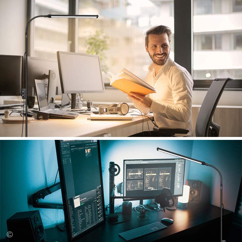 Norvo | Jcotton Justerbar Gåsehals Led Gulvlampe For Vipper Extensions & Makeup - Svart 01