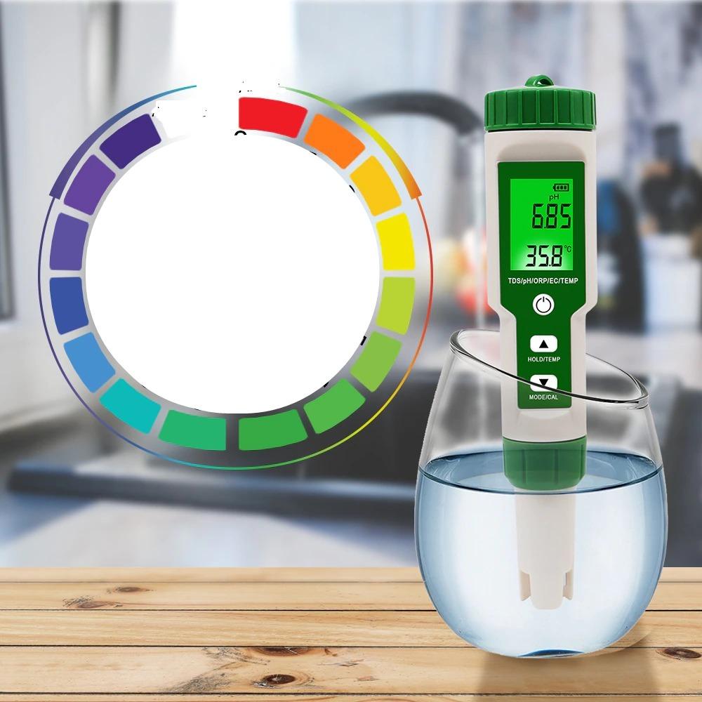 Norvo | Digital PH Meter Multifunksjon 5 i 1 PH/TDS/EC/ORP/Temperatur Meter