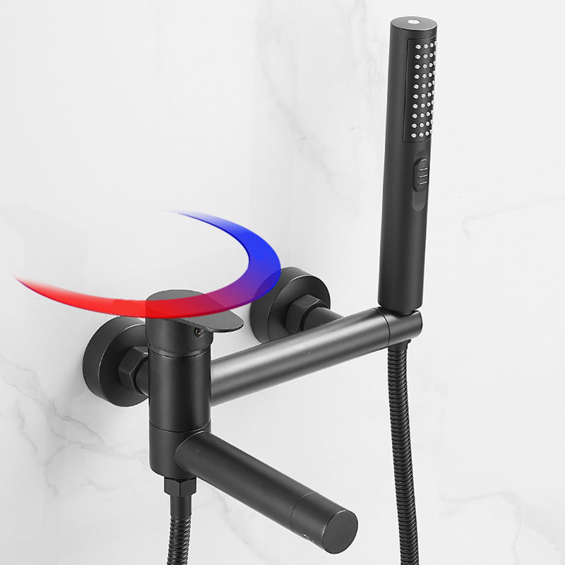 Norvo | Moderne Bad Ram Stykk Enkelt Håndtak Veggmontert Badekararmatur med Hånddusj